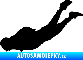 Samolepka Parašutista 003 levá skok z letadla černá