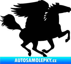 Samolepka Pegas 001 pravá okřídlený kůň černá
