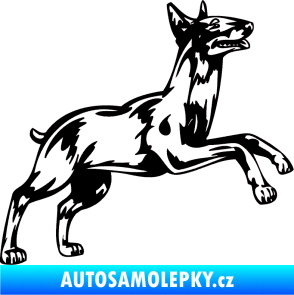 Samolepka Pes 015 pravá Bulteriér černá