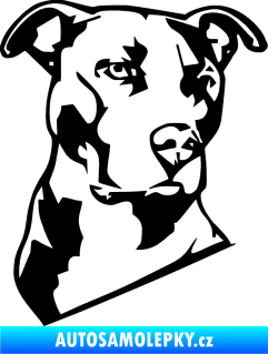 Samolepka Pes 054 pravá Pitbull černá