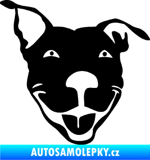 Samolepka Pes 072 pravá Pitbull černá