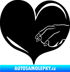 Samolepka Pes 102 pravá packa černá