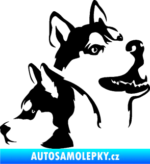 Samolepka Pes 117 pravá husky černá
