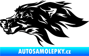 Samolepka Pes 127 levá hlava černá