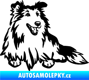 Samolepka Pes 162 pravá sheltie černá