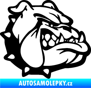 Samolepka Pes 174 pravá rozzuřený buldok černá
