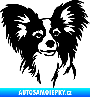 Samolepka Pes 190 pravá Papillon černá