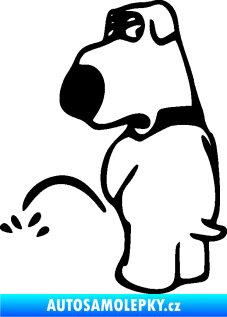 Samolepka Pes čůrá 002 levá černá