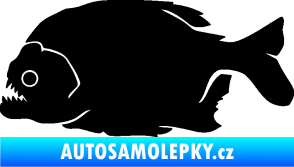 Samolepka Piraňa 001 levá dravá ryba černá