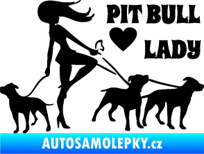 Samolepka Pit Bull lady pravá černá