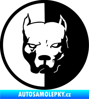 Samolepka Pitbull 001 kruh pravá černá