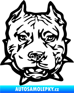 Samolepka Pitbull hlava 003 pravá černá