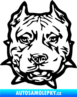 Samolepka Pitbull hlava 003 levá černá