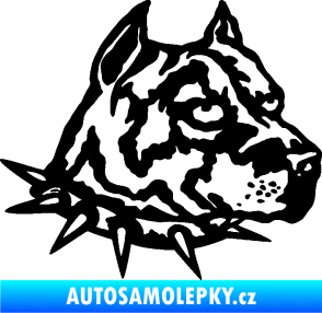 Samolepka Pitbull hlava 006 pravá černá