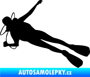 Samolepka Potápěč 004 levá černá
