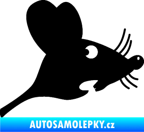 Samolepka Překvapená myš pravá černá