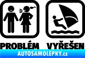 Samolepka Problém? Vyřešen 009 plachtění černá