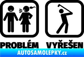Samolepka Problém? Vyřešen 010 na golf černá