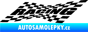 Samolepka Racing nápis v šachovnici černá