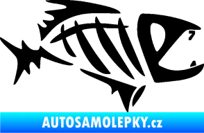Samolepka Ryba kostra  007 pravá černá
