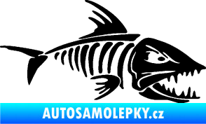 Samolepka Ryba kostra 003 pravá černá