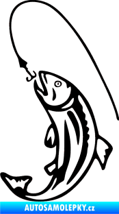 Samolepka Ryba s návnadou 003 levá černá