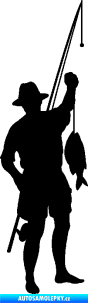Samolepka Rybář 012 pravá černá