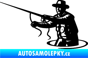 Samolepka Rybář 015 levá s udicí černá