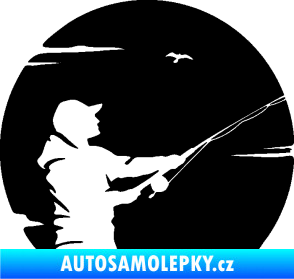 Samolepka Rybář 022 pravá černá