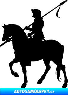 Samolepka Rytíř na koni levá černá