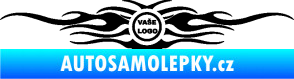 Samolepka Samolepka na zadní sklo plameny se znakem černá