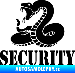 Samolepka Security hlídáno - levá had černá