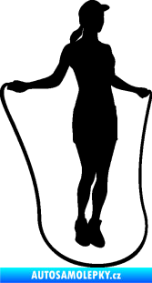 Samolepka Skákání přes švihadlo 001 pravá skipping rope černá