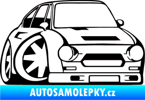Samolepka Škoda 110r karikatura pravá černá