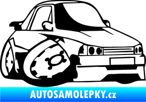 Samolepka Škoda 120 karikatura pravá černá