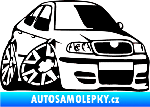 Samolepka Škoda Octavia karikatura pravá černá