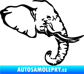 Samolepka Slon 030 pravá hlava černá