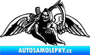Samolepka Smrtka 016 levá s křídly a kosou černá