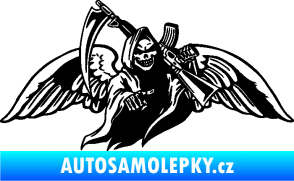 Samolepka Smrtka 016 pravá s křídly a kosou černá