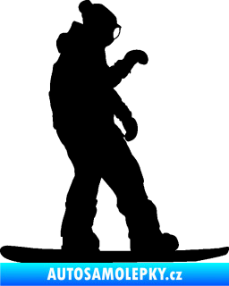 Samolepka Snowboard 028 pravá černá