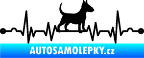 Samolepka Srdeční tep 008 pravá pes bulteriér černá