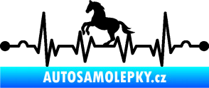 Samolepka Srdeční tep 010 levá  koník černá