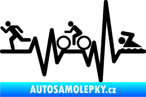 Samolepka Srdeční tep 012 levá triatlon černá