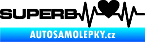 Samolepka Srdeční tep 072 levá Superb černá