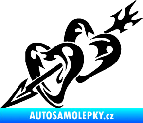 Samolepka Srdíčka 001 levá se šípem černá