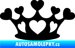 Samolepka Srdíčka korunka černá