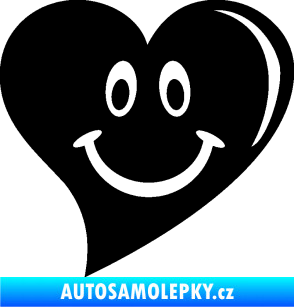 Samolepka Srdíčko 014 pravá s úsměvem černá