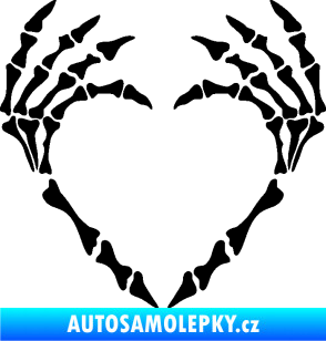 Samolepka Srdíčko z kostí černá