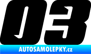 Samolepka Startovní číslo 03 typ 6 černá