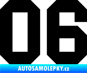 Samolepka Startovní číslo 06 černá